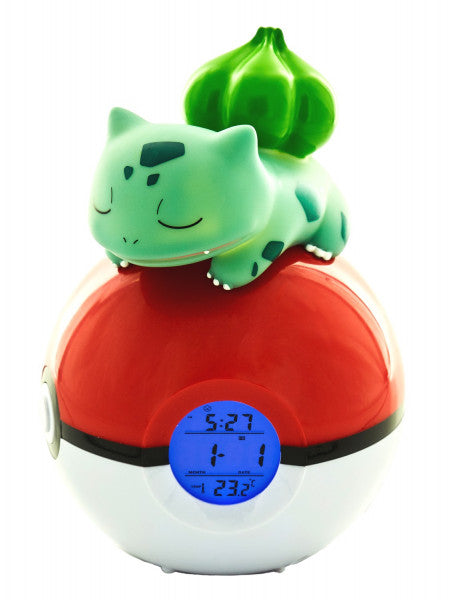 Pokemon: Sleeping Bulbasaur on Poke Ball Light-Up 3D Alarm Clock