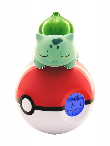Pokemon: Sleeping Bulbasaur on Poke Ball Light-Up 3D Alarm Clock
