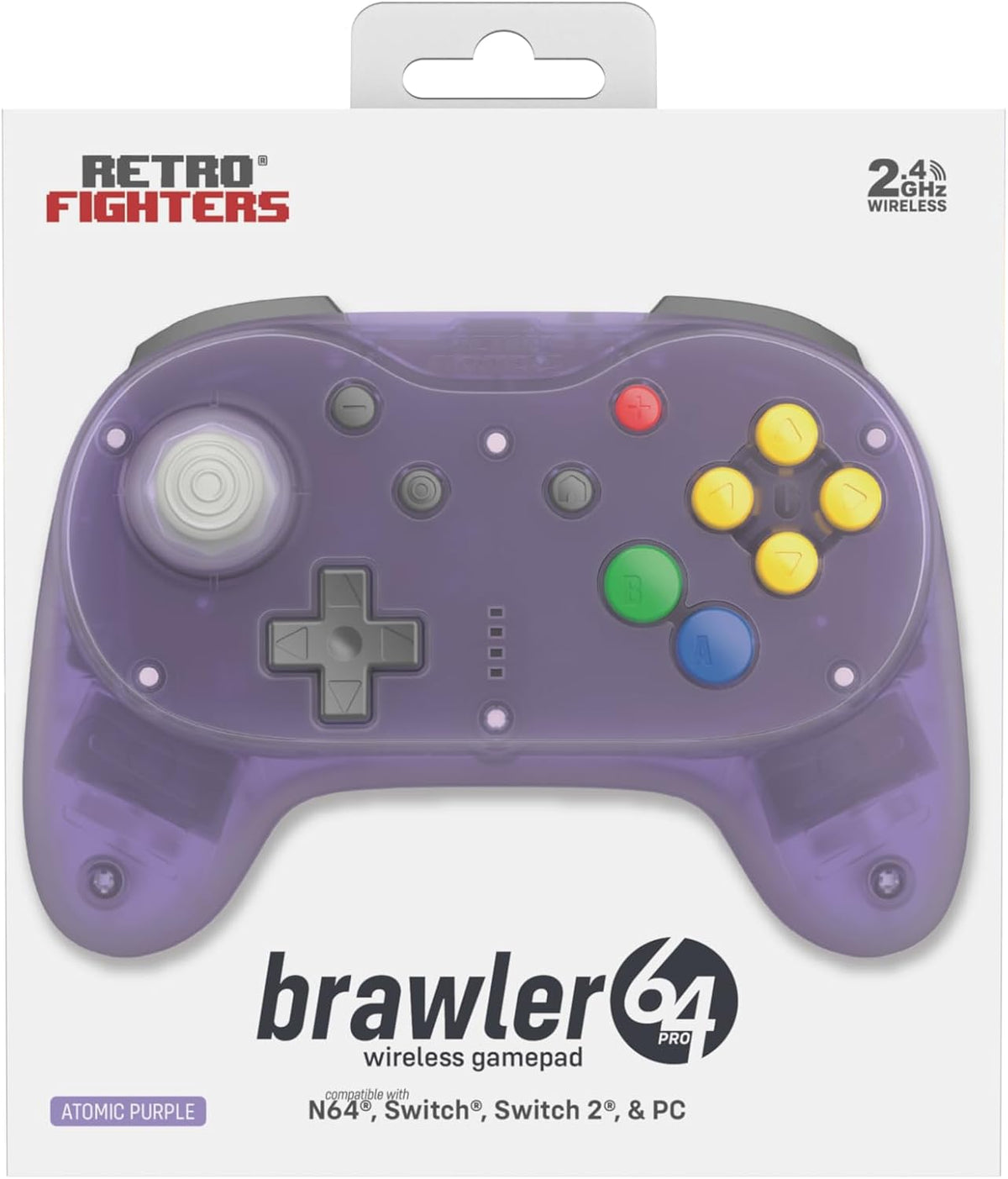 Retro Fighters Brawler64 Pro 2.4G wireless controller Atomic Purple