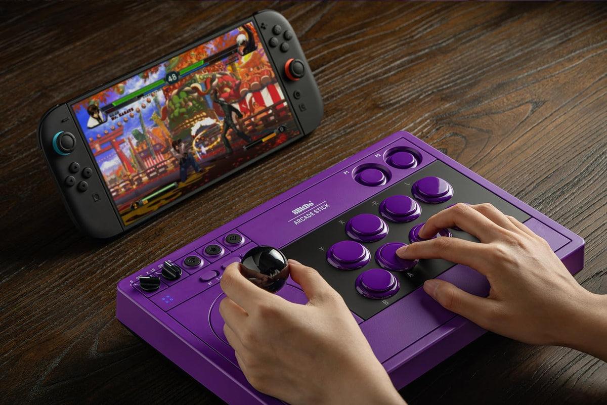8BitDo Arcade Stick 2.4G geschikt voor PC & Nintendo Switch - Purple
