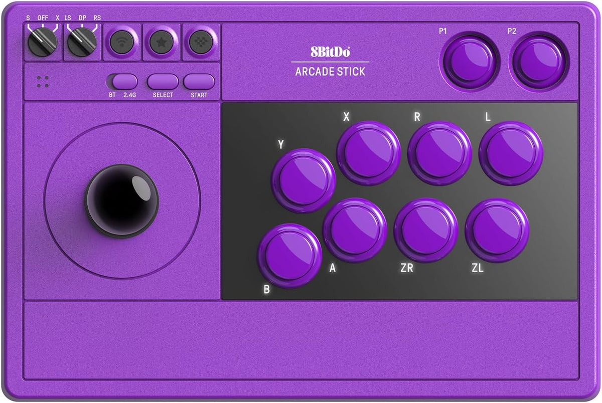 8BitDo Arcade Stick 2.4G geschikt voor PC & Nintendo Switch - Purple