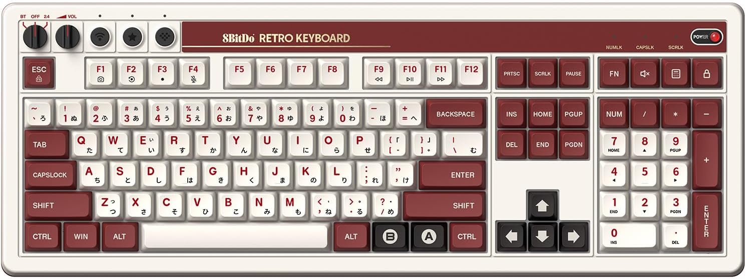 8BitDo 108 Mechanical Keyboard Fami edition - Gamesellers.nl