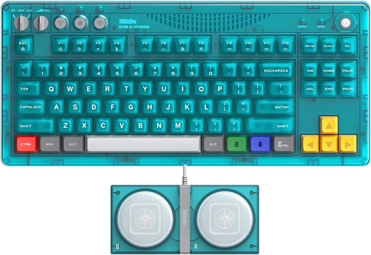 8BitDo Mechanical Keyboard Clear Blue - Gamesellers.nl