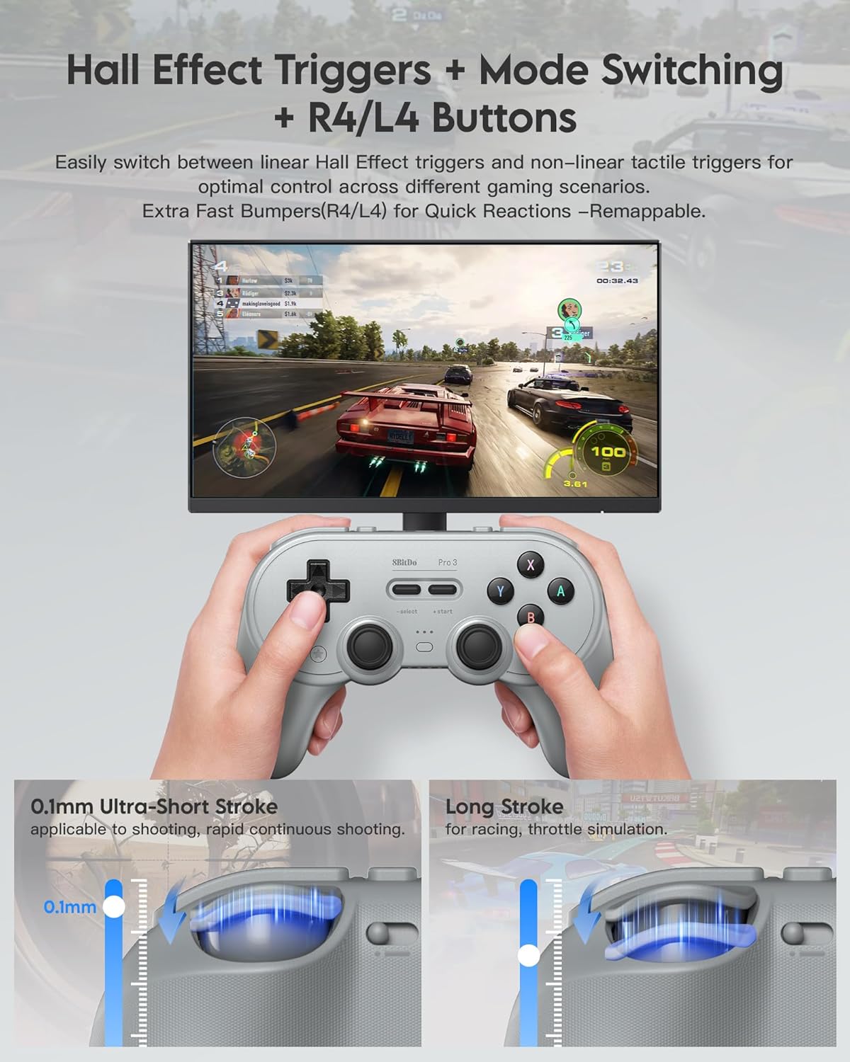 8BitDo Pro 3 Bluetooth Controller G Classic - Gamesellers.nl