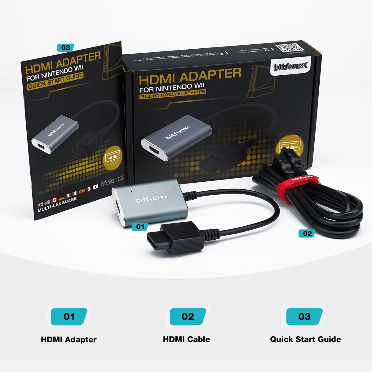 Bitfunx HDMI adapter geschikt voor Nintendo Wii - Gamesellers.nl