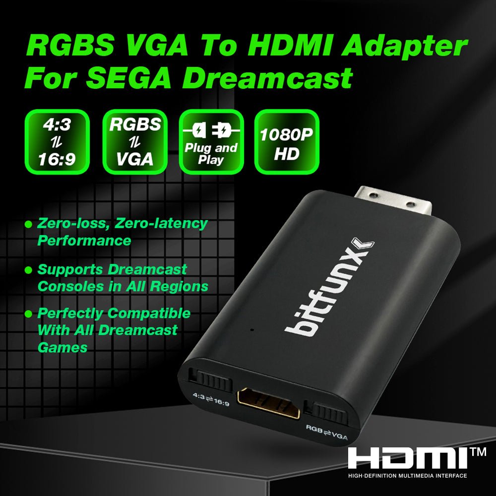 Bitfunx HDMI adapter voor Sega Dreamcast - Gamesellers.nl