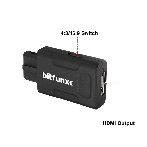 Bitfunx mini HDMI adapter / converter / omvormer voor Nintendo 64 / SNES / Gamecube - Gamesellers.nl