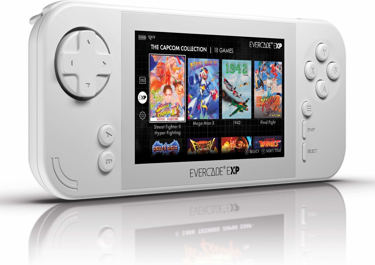 Evercade EXP met 18 Capcom games en Irem cartridge volume 1 - Gamesellers.nl