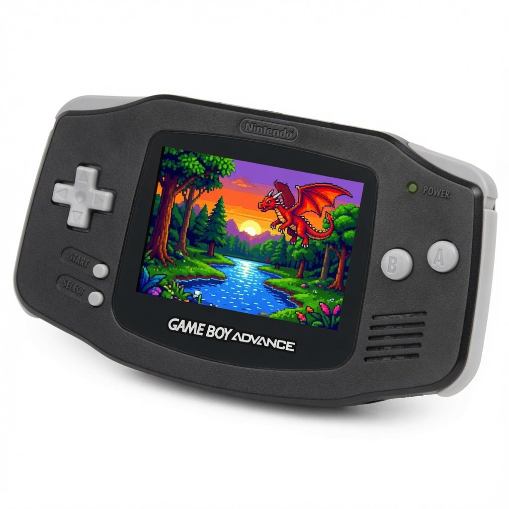 Gameboy Advance Zwart met IPS V5 scherm - Gamesellers.nl