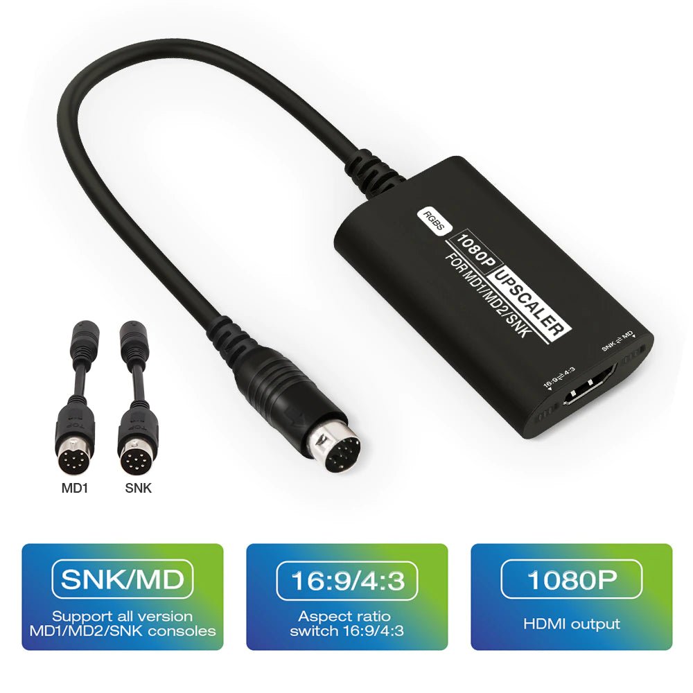 HDMI adapter / omvormer voor Sega Mega Drive 1 / Mega Drive 2 - Gamesellers.nl