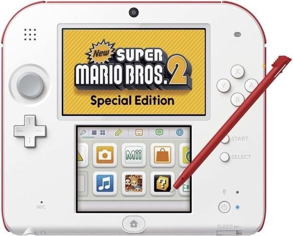 Nintendo 2DS New Super Mario Bros 2. special edition - wit/rood - Gamesellers.nl
