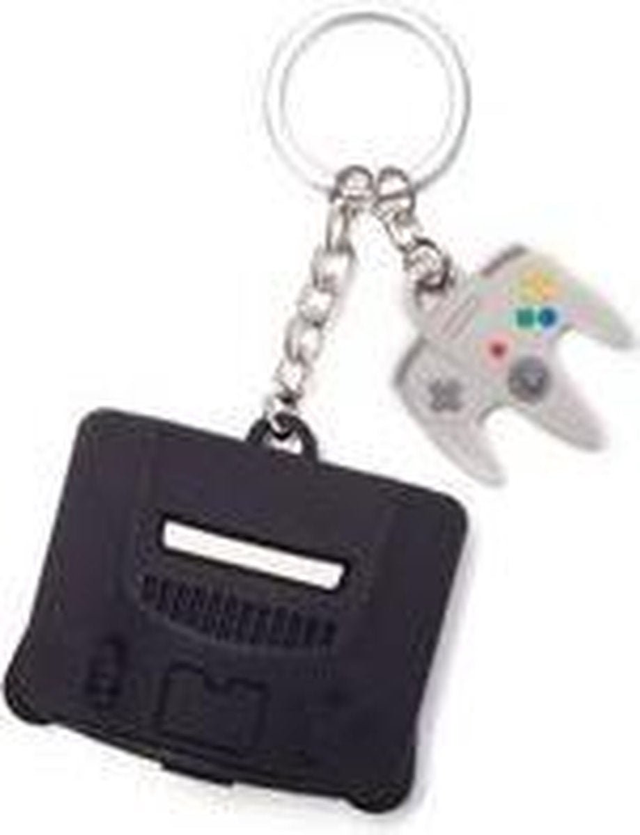 Nintendo 64 &amp; Controller 3d rubber keychain - Gamesellers.nl