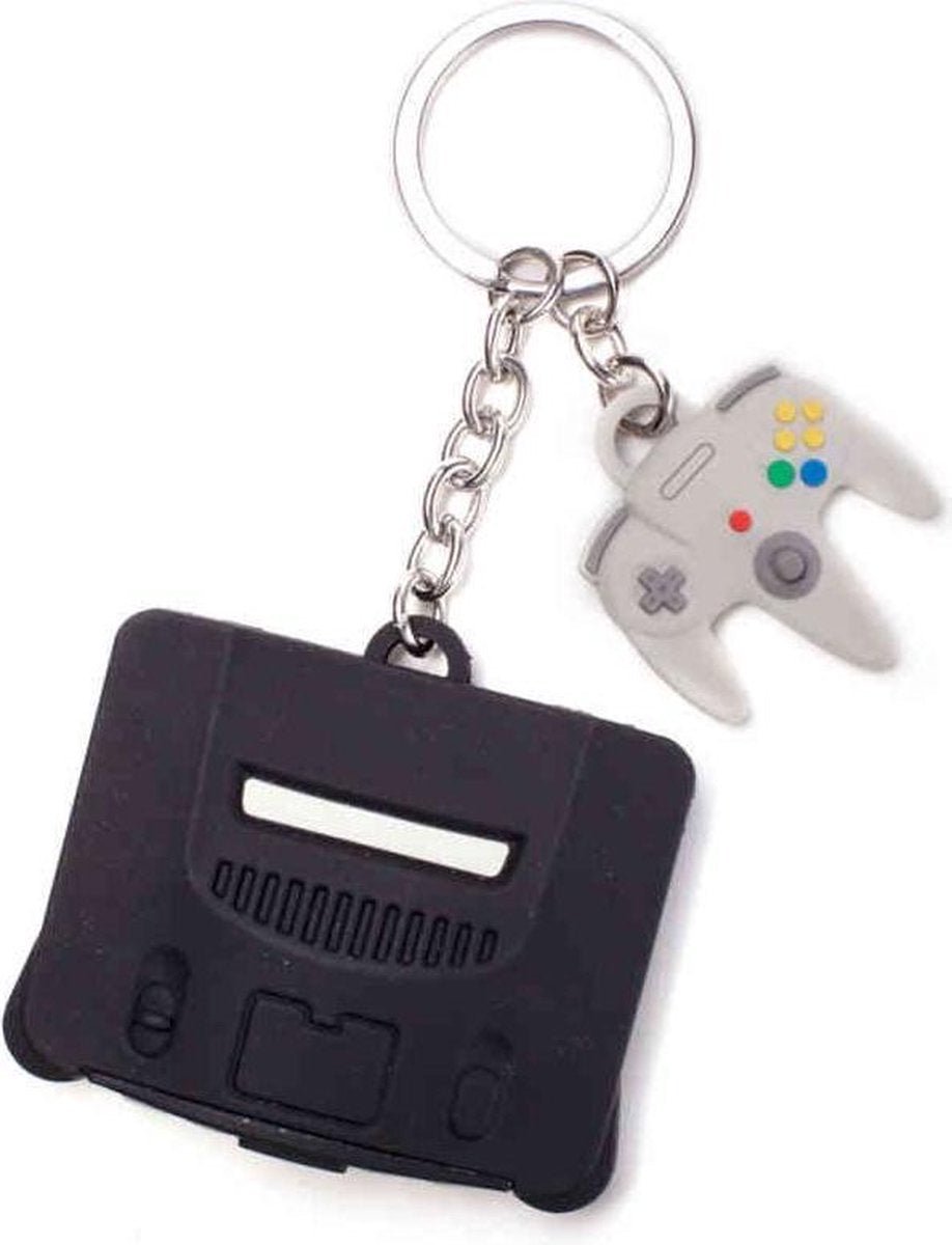 Nintendo 64 &amp; Controller 3d rubber keychain - Gamesellers.nl