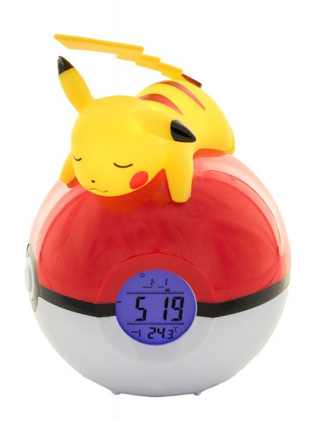 Pokemon: Sleeping Pikachu on Poke Ball Light - Up 3D Alarm Clock - Gamesellers.nl
