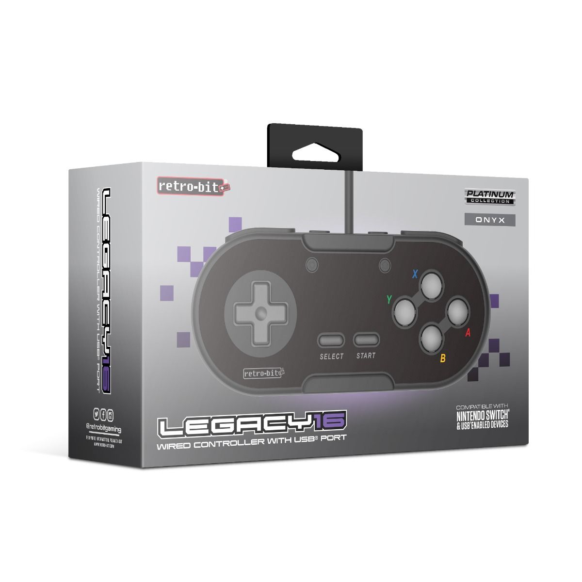 Retro-Bit Legacy 16 USB controller onyx - Gamesellers.nl