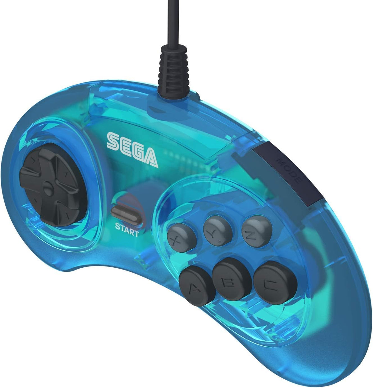 Retro - Bit Sega Genesis 6 - button USB controller clear blue - Gamesellers.nl
