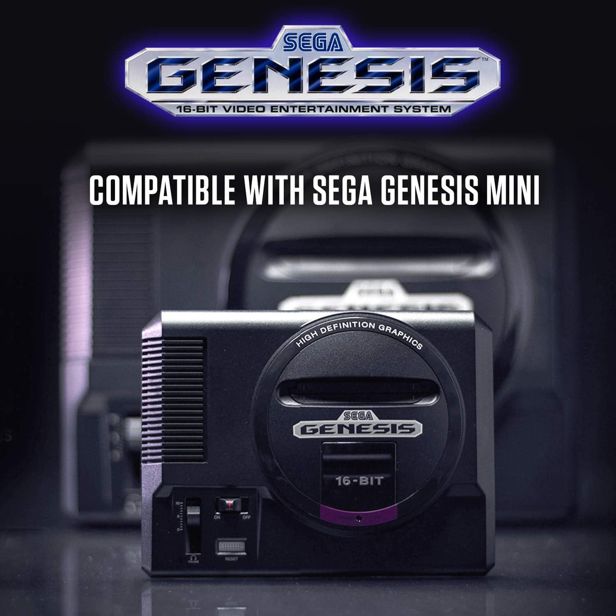 Retro - Bit Sega Genesis 6 - button USB controller clear blue - Gamesellers.nl