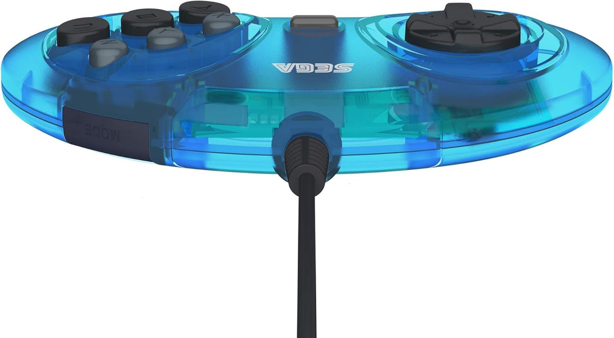 Retro - Bit Sega Genesis 6 - button USB controller clear blue - Gamesellers.nl