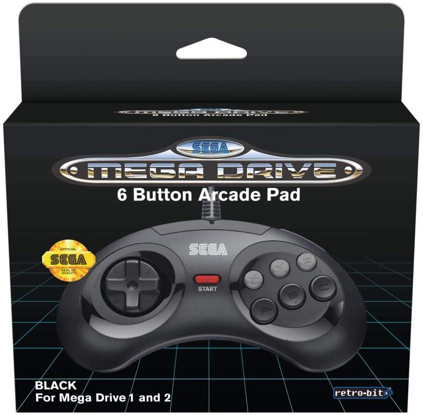 Retro - Bit Sega Mega Drive 6 - button USB controller black - Gamesellers.nl