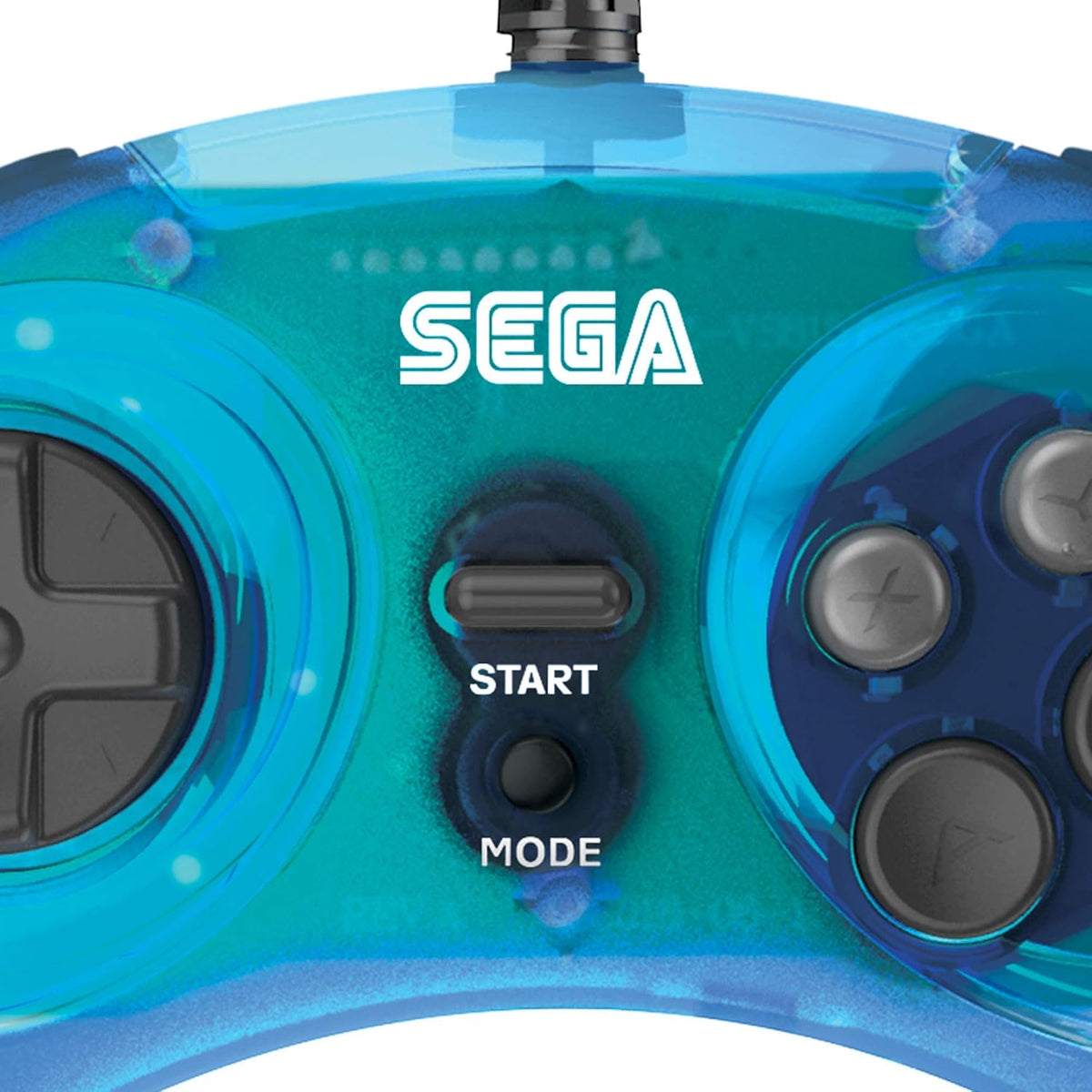 Retro - Bit Sega Mega Drive 8 - button USB controller clear blue - Gamesellers.nl