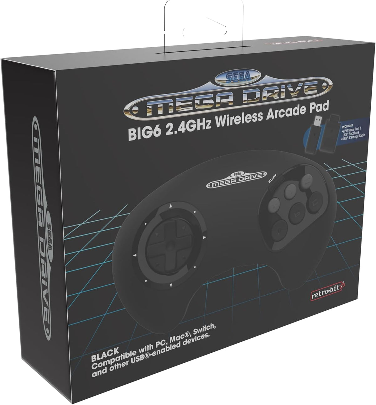 Retro - Bit SEGA Mega Drive BIG6 2.4G Wireless Controller - Gamesellers.nl