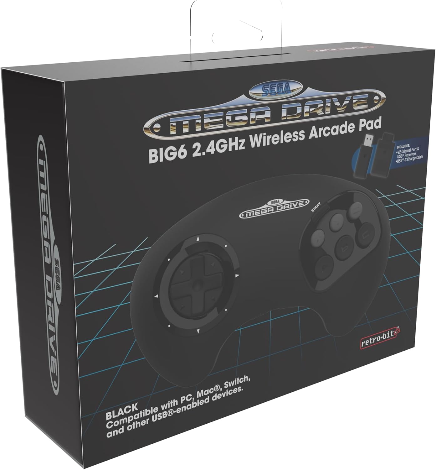 Retro - Bit SEGA Mega Drive BIG6 2.4G Wireless Controller - Gamesellers.nl