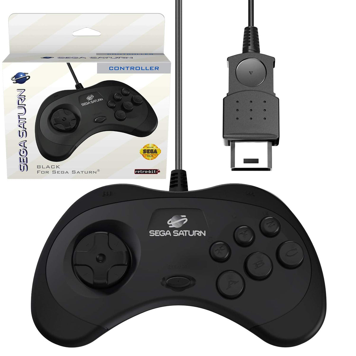 Retro - Bit Sega Saturn controller black (model 2) - Gamesellers.nl