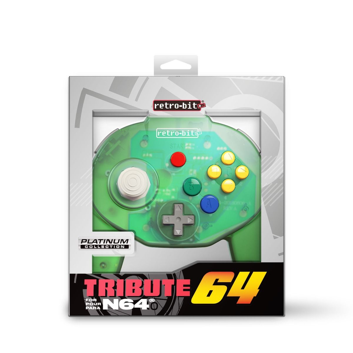 Retro - Bit Tribute 64 Nintendo 64 controller clear green - Gamesellers.nl