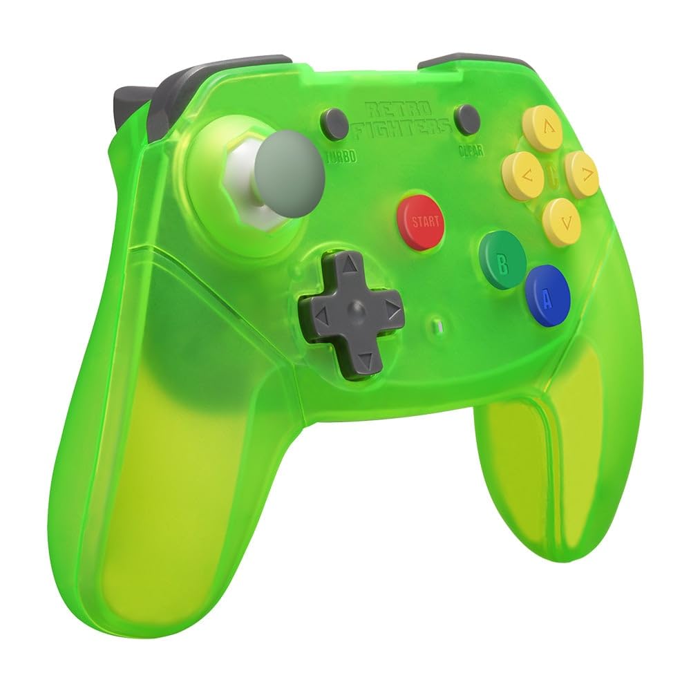 Retro Fighters Brawler64 2.4G wireless controller extreme green limited edition - Gamesellers.nl