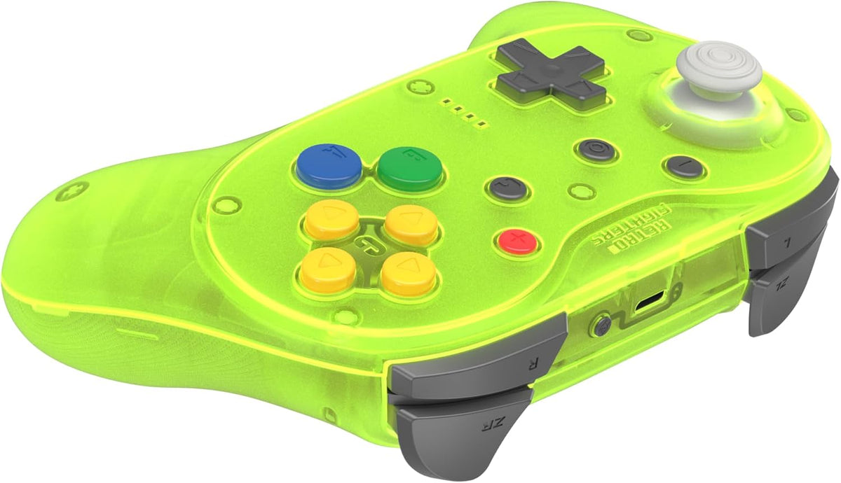 Retro Fighters Brawler64 Pro 2.4G wireless controller Extreme Green - Gamesellers.nl
