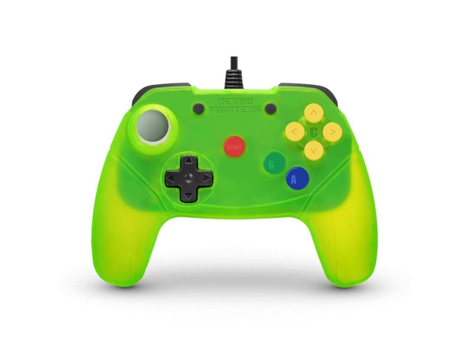 Retro Fighters Brawler64 wired controller extreme green - Gamesellers.nl