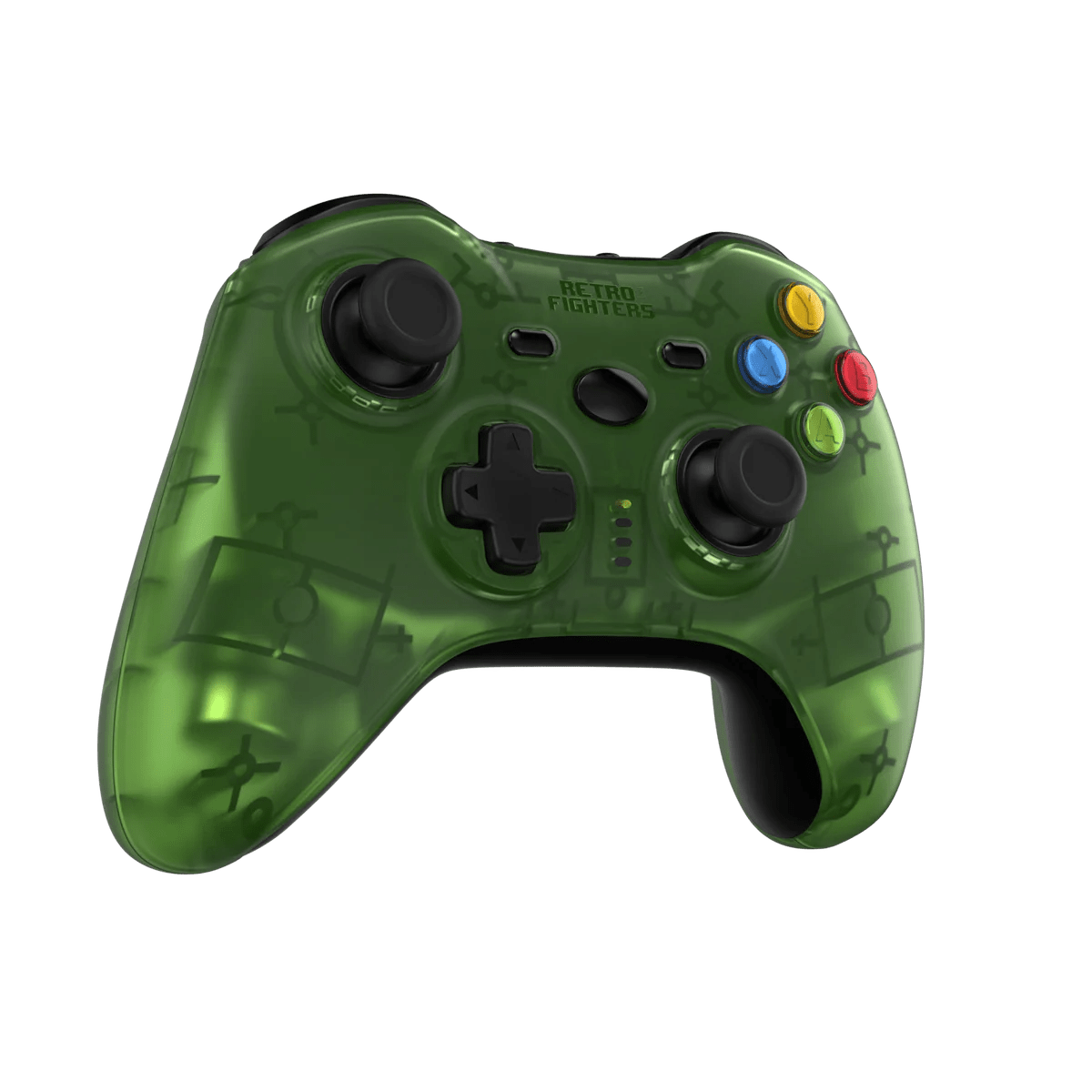 Retro Fighters Hunter 360 Wireless controller voor Xbox 360 & PC Transparant green - Gamesellers.nl