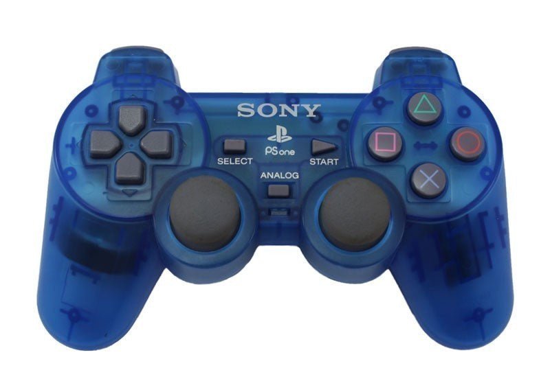 Sony Playstation 1 / PSX / PSOne Dual shock controller Transparant Blue - Gamesellers.nl