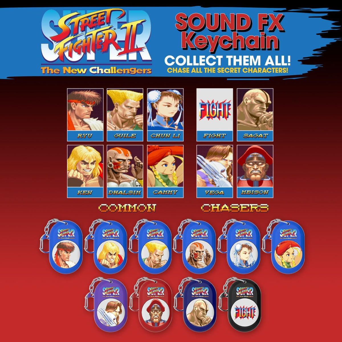 SoundBytes - Super Street Fighter 2 - Sound FX Audio Keychain Blind Box - Toy (hele set) - Gamesellers.nl