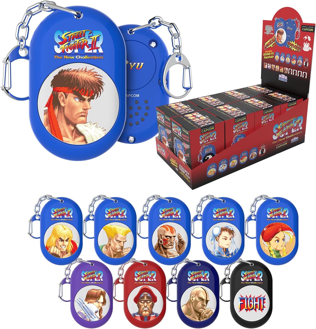 SoundBytes - Super Street Fighter 2 - Sound FX Audio Keychain Blind Box - Toy (hele set) - Gamesellers.nl