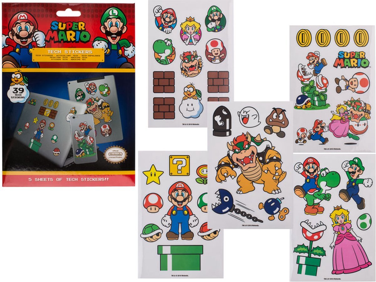 Super Mario - Mushroom Kingdom stickerset - Gamesellers.nl