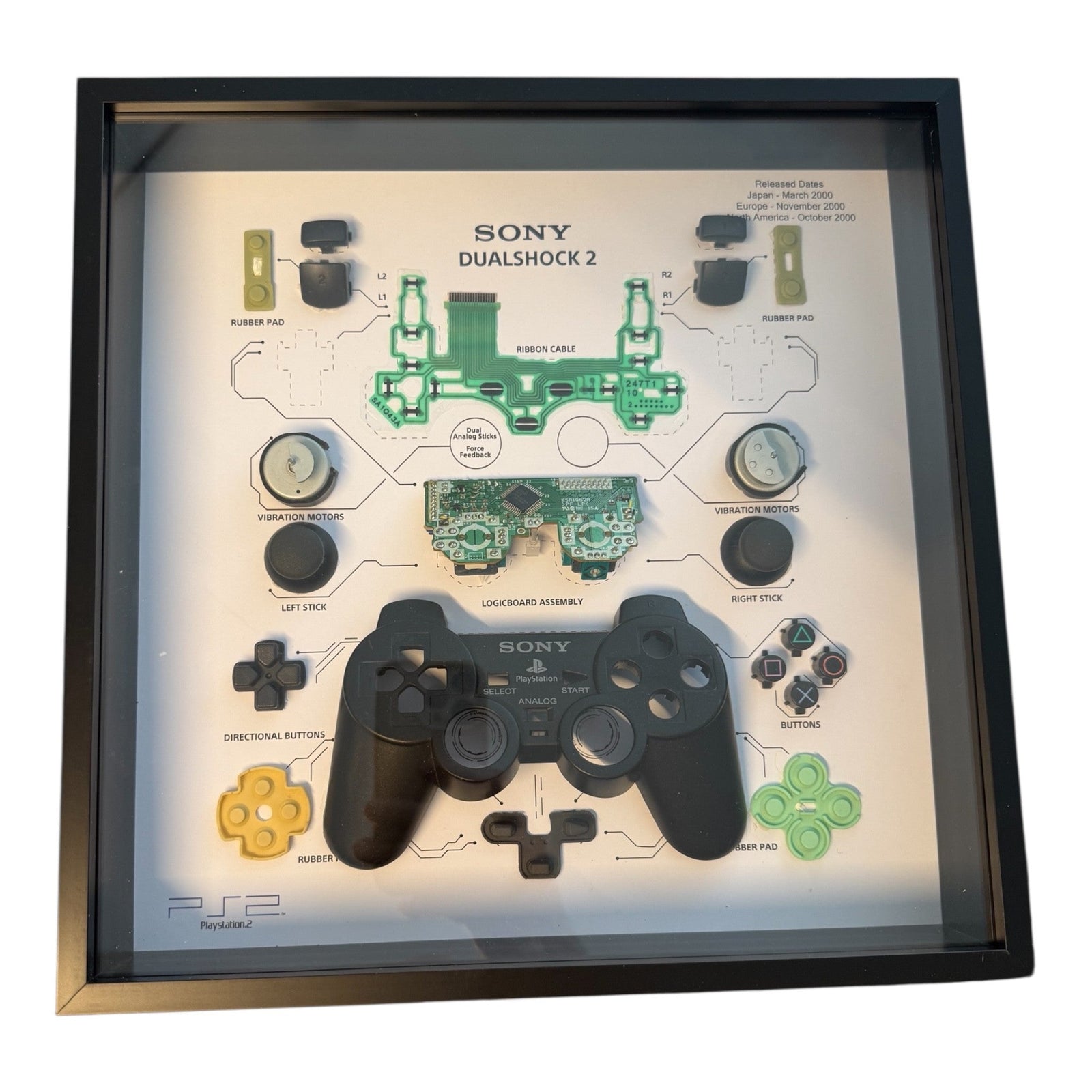 Wall Art - Playstation 2 controller zwart - Gamesellers.nl