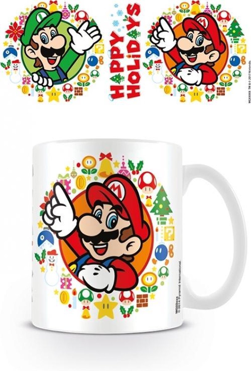 Super Mario Happy Holidays mug Gamesellers.nl