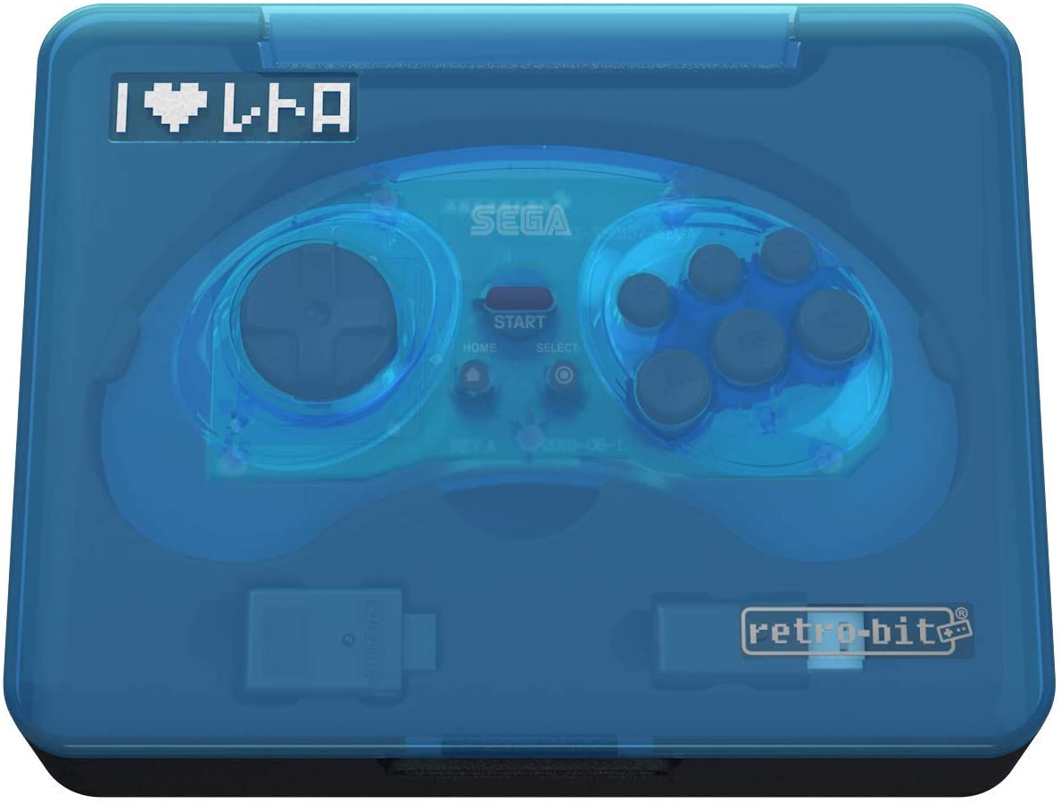 Retro-Bit SEGA Mega Drive 8-Button 2.4G Wireless Controller clear blue Gamesellers.nl