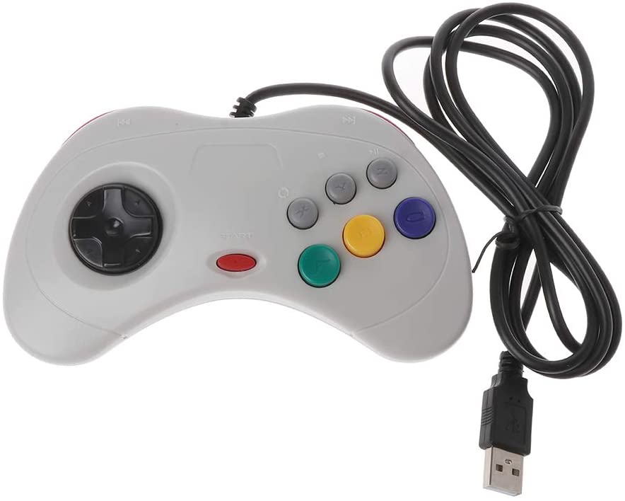 Sega Saturn style controller white USB Gamesellers.nl