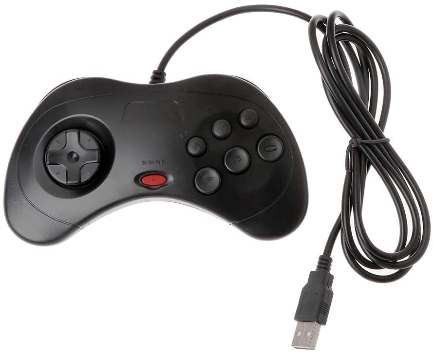 Sega Saturn style controller zwart USB Gamesellers.nl