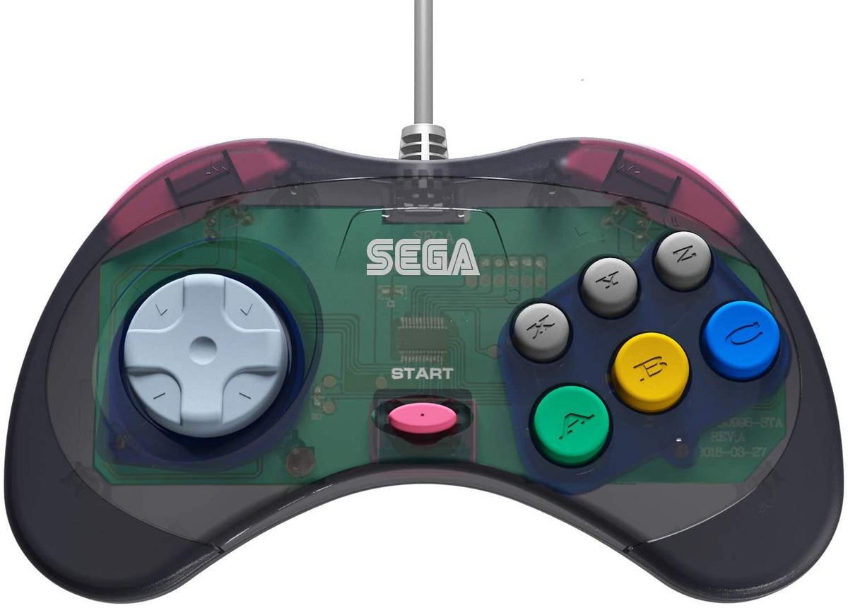 Retro-Bit Sega Saturn controller slate grey Gamesellers.nl