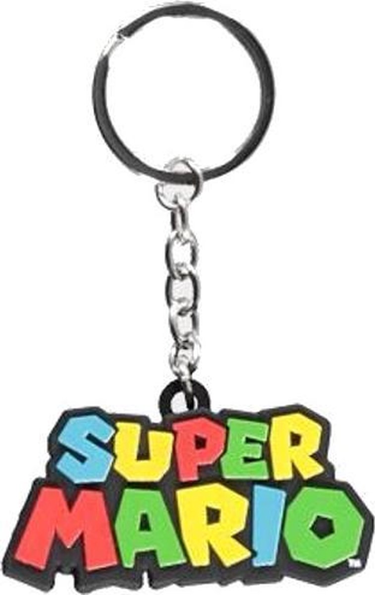 Super Mario logo 3d rubber keychain Gamesellers.nl