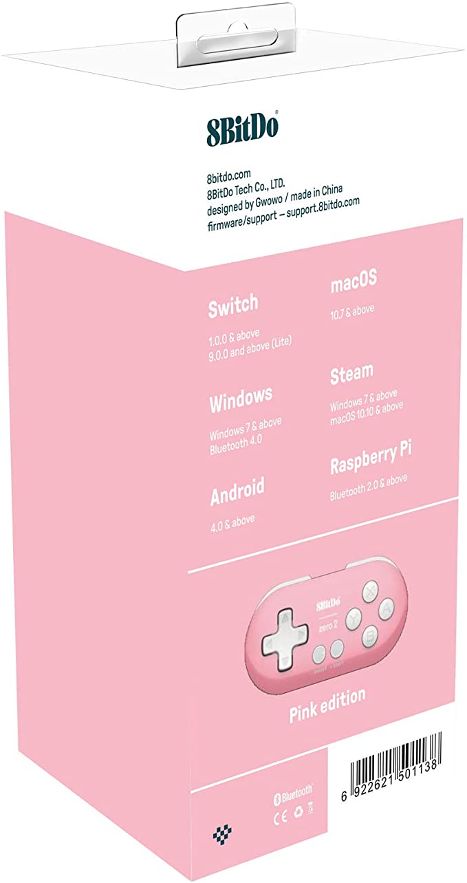 8BitDo Zero 2 bluetooth controller Pink Edition Gamesellers.nl